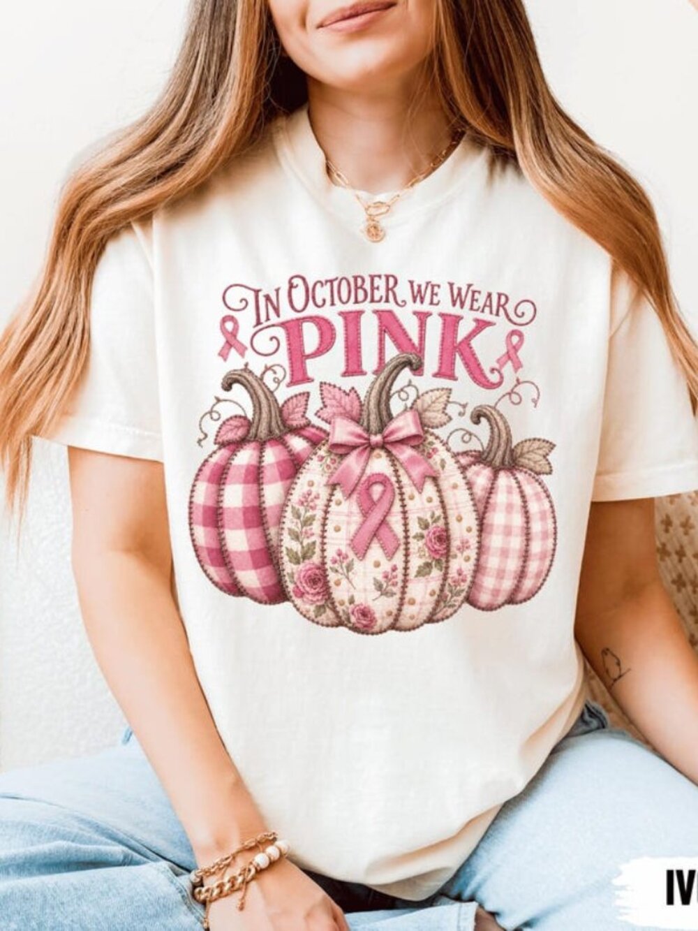 In October We Wear Pink Faux Patchwork Shirt